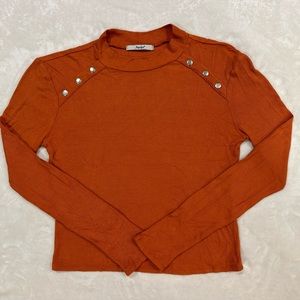 Papaya Brand Orange Crop Top LS